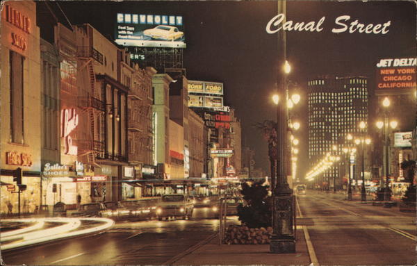 World-Famous Canal Street at Night New Orleans Louisiana