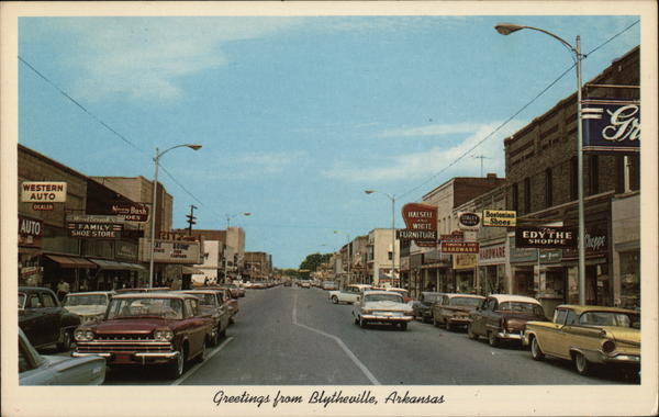 MAIN STREET LOOKING EAST FROM BROADWAY Blytheville Arkansas