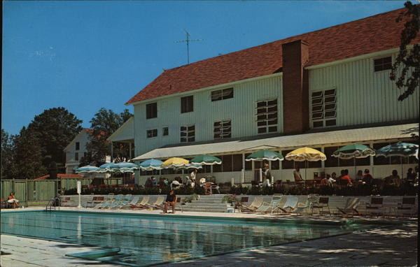 View of the Allen P. Beach Swimming Pool and Terrace, Basin Harbor Club Vergennes Vermont