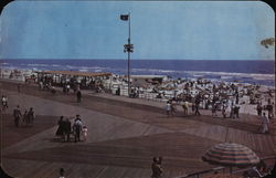 Boardwalk at Central Mall, Jones Beach, Long Island Oyster Bay, NY Postcard Postcard Postcard