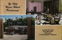 Ye Olde Water Wheel Restaurant Prattville, AL Postcard Postcard Postcard
