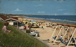 The Beach and Children's Playground Whitley Bay, Tyne and Wear England Postcard Postcard Postcard