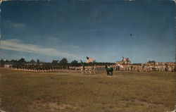 Troops Passing in Review Postcard