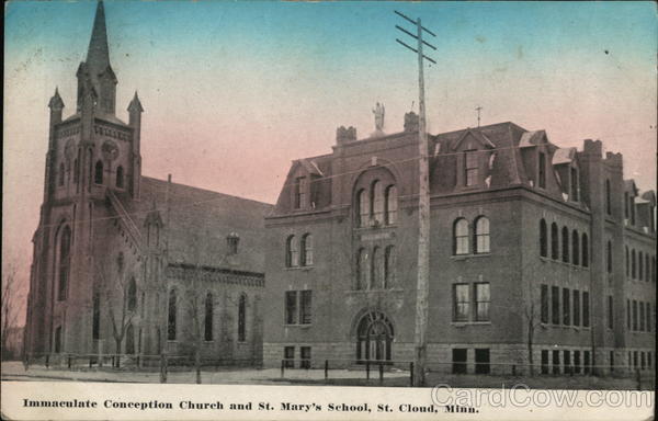 Immaculate Conception Church And St Mary s School St Cloud MN Postcard immaculate-conception-church-and-st-mary-s-school-st-cloud-mn-postcard