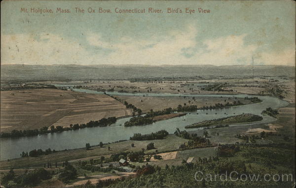 The Ox Bow, Connecticut River, Bird's Eye View, Mount Holyoke Hadley Massachusetts
