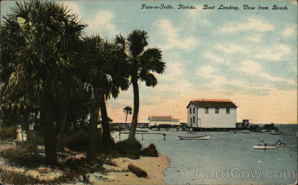 Boat Landing, View from Beach Pass-a-Grille Beach Florida