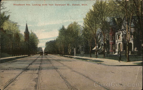 Woodward Ave. Looking North from Davenport St. Detroit Michigan