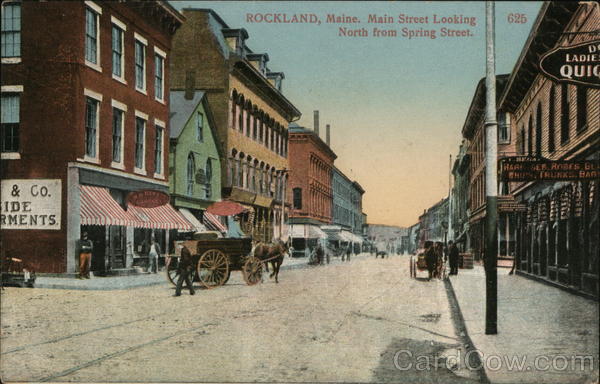 Main Street Looking North From Spring Street Rockland Maine
