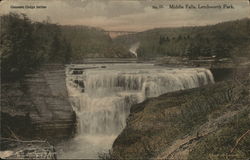 Middle Falls, Letchworth Park Castile, NY Postcard Postcard Postcard