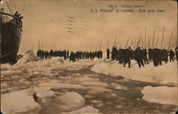 S. S. 'Florizel' at Icefields - Ship Goes Clear Postcard