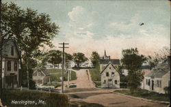 Scenic Street View Harrington, ME Postcard Postcard Postcard