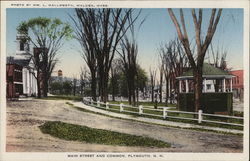 Main Street and Common Plymouth, NH Postcard Postcard Postcard