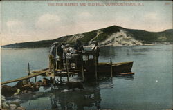 The Fish Market and the Old Hill Quonochontaug, RI Postcard Postcard Postcard