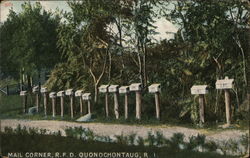 Mail Corner, R. F. D. Quonochontaug, RI Postcard Postcard Postcard