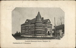 Goodrich Memorial Library Newport, VT Postcard Postcard Postcard