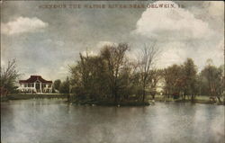 Scene on the Wapsie River Oelwein, IA Postcard Postcard Postcard
