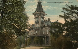 Entrance to Packer Hospital Postcard