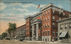 Hotel Green, Main Street Danbury, CT Postcard Postcard Postcard