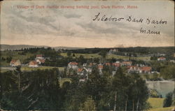 Village of Dark Harbor Showing bathing pool Postcard