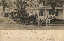 Old Saxtons River Stage Coach and Driver Postcard