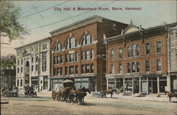 City Hall and Blanchard Block Barre, VT Postcard Postcard Postcard