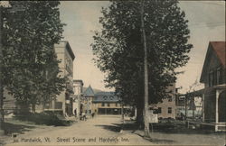 Street Scene and Hardwick inn Vermont Postcard Postcard Postcard