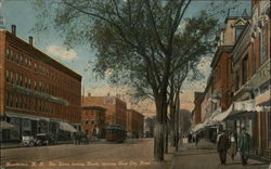 Elm Street looking North, showing New City Hotel Manchester, NH Postcard Postcard Postcard