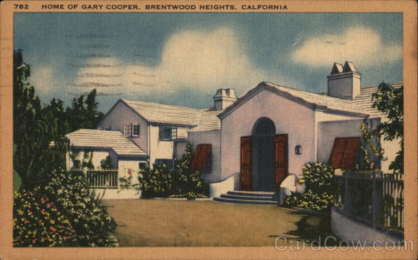 Home of Gary Cooper Brentwood Heights California