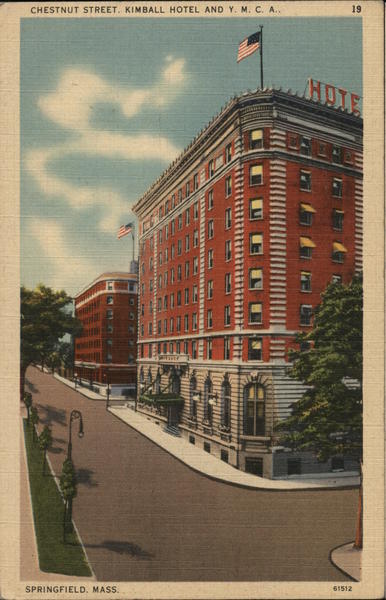Chestnut St., Kimball Hotel, and Y. M. C. A. Springfield Massachusetts