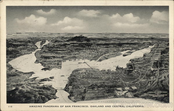 Amazing Panorama of San Francisco, Oakland and Central Californina California
