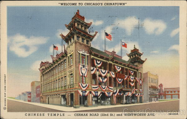 Chinese Temple, Cermak Road, 22nd St. and Wentworth Ave. Chicago Illinois