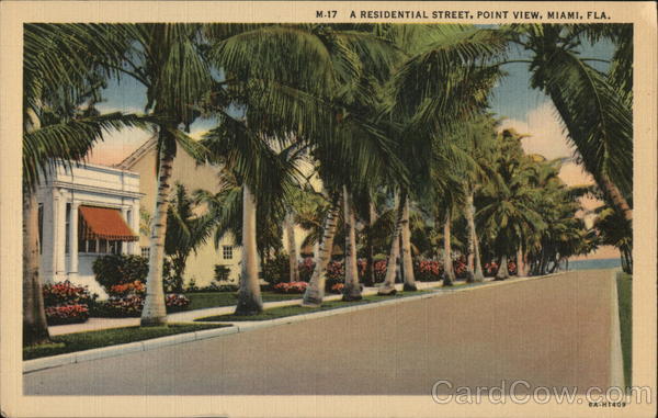 A Residential Street, Point View Miami Florida