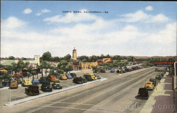 Main Street Through Town Costa Mesa California
