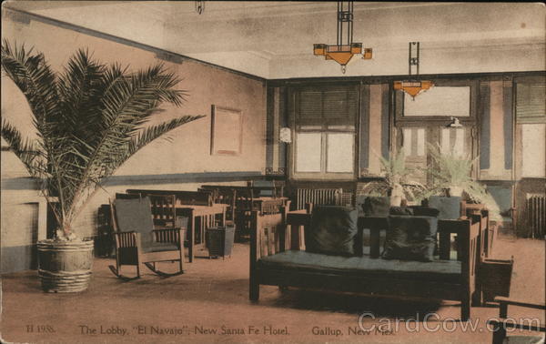 The Lobby, El Navajo, New Santa Fe Hotel Gallup New Mexico
