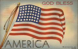 God Bless America Patriotic Postcard Postcard Postcard