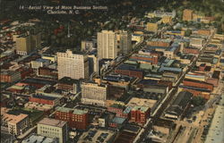 Aerial View of Main Business Section Charlotte, NC Postcard Postcard Postcard