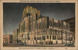 The Syracuse Lighting Company Office Building at Right New York Postcard Postcard Postcard