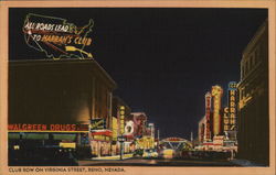 Club Row on Virginia Street Reno, NV Postcard Postcard Postcard