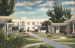 View from Gulf of Mexico of Hotel Rellim and Villa Colony Postcard