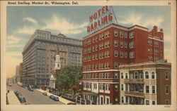 Hotel Darling, Market St. Wilmington, DE Postcard Postcard Postcard