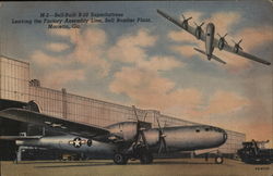 Bell-Built B-29 Superfortress Leaving the Factory Assembly Line, Bell Bomber Plant Postcard