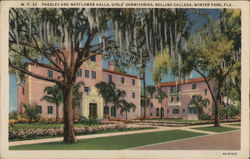 Pugsley and Mayflower Halls, Girls' Dormitories, Rollins College Postcard