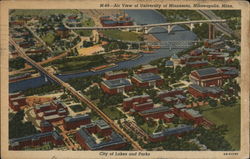 Air View of University of Minnesota Postcard