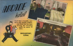 Arcade Hotel Bridgeport, CT Postcard Postcard Postcard