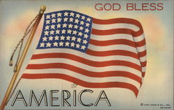 God Bless America Patriotic Postcard Postcard Postcard