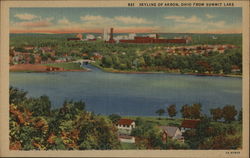 Skyline from Summit Lake Akron, OH Postcard Postcard Postcard