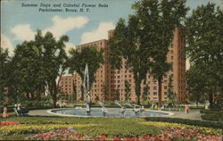 Summer Days adn Colorful Flower Beds Bronx, NY Postcard Postcard Postcard