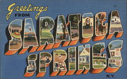 Greetings from Saratoga Springs New York Postcard Postcard Postcard