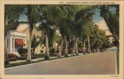 A Residential Street, Point View Miami, FL Postcard Postcard Postcard