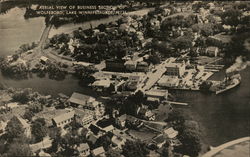 Aerial View of Business Section of Wolfeboro Lake Winnipesaukee, NH Postcard Postcard Postcard